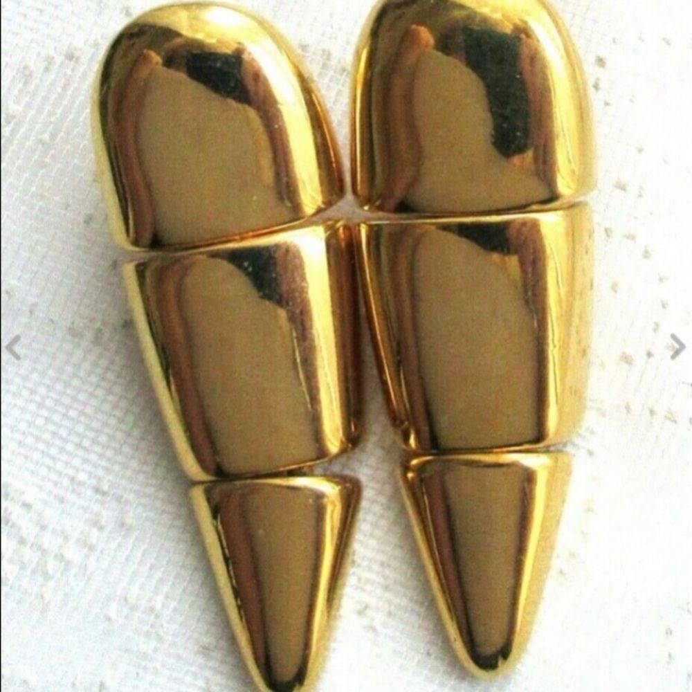 Vintage 1980’s Maxine Denker Gold Mod Earrings - Picture 11 of 11